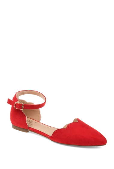 Incaltaminte femei journee collection lana ankle strap flat red