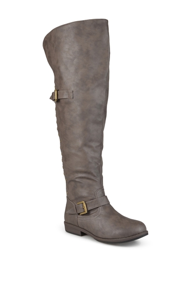 Incaltaminte femei journee collection kane studded tall boot - wide calf taupe