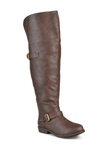 Incaltaminte femei journee collection kane studded tall boot - wide calf brown
