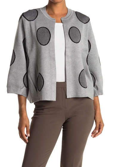 Imbracaminte femei grace elements circle pattern 34 sleeve cardigan grey combo