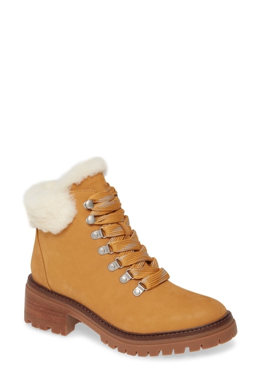 Incaltaminte femei gentle souls by kenneth cole brooklyn 20 genuine shearling lined lace-up boot tan