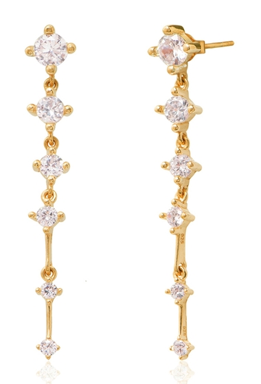 Gab+cos Designs Bijuterii femei gabcos designs 14k yellow gold vermeil princess cut cz drop earrings gold