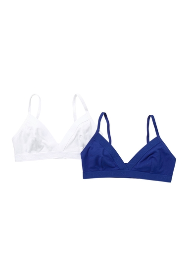 Imbracaminte femei hanes casual comfort logo wirefree triangle bralette - pack of 2 whitestar