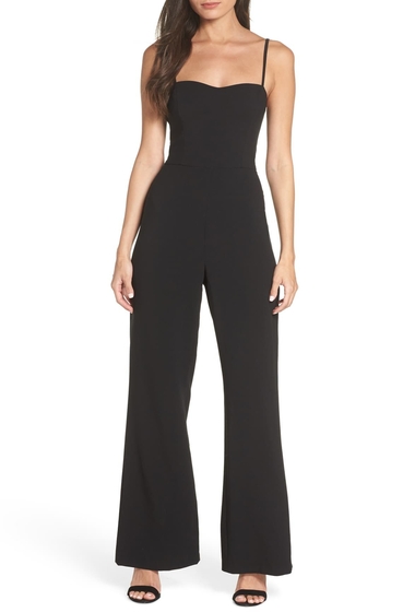 Imbracaminte femei french connection sweetheart whisper flared leg jumpsuit black