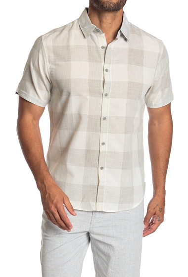 Imbracaminte barbati fundamental coast silverlake check short sleeve regular fit shirt grey
