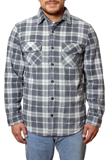 Imbracaminte barbati freedom foundry fleece plaid regular fit shirt jacket mid grey