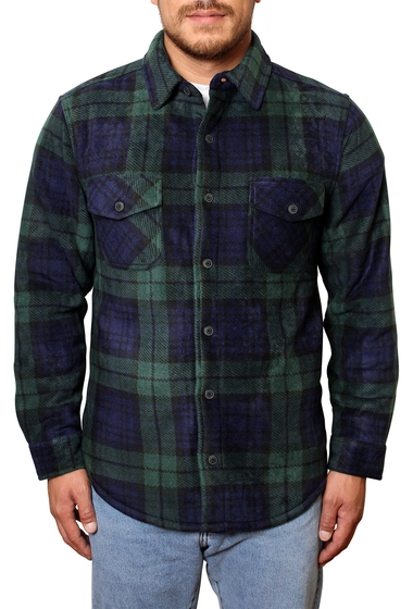 Imbracaminte barbati freedom foundry fleece plaid regular fit shirt jacket pine needl