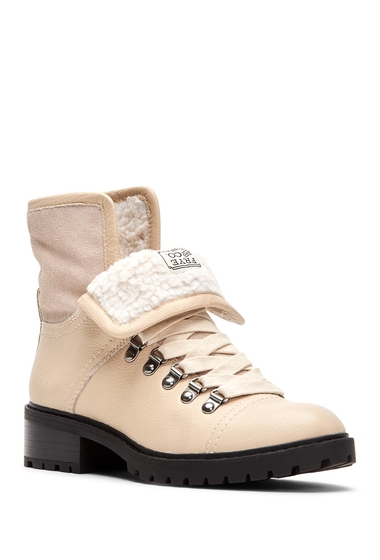 Incaltaminte femei frye co anise faux shearling lined hiker boot white