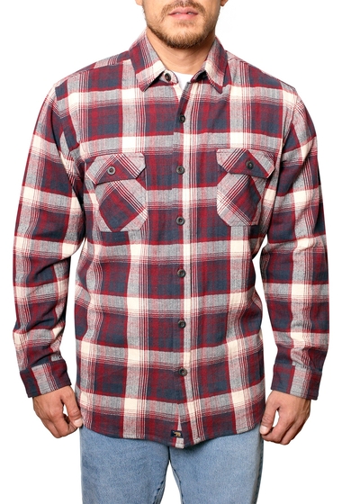 Imbracaminte barbati freedom foundry plaid flannel regular fit shirt burgundy