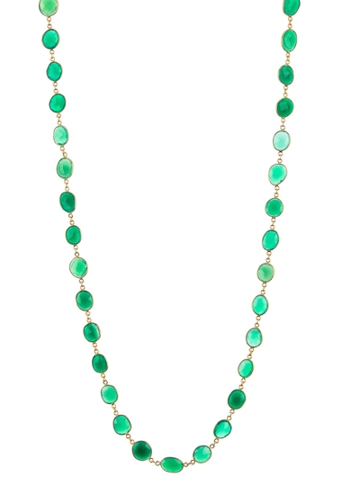 Bijuterii femei forever creations usa inc 18k gold vermeil emerald long necklace green