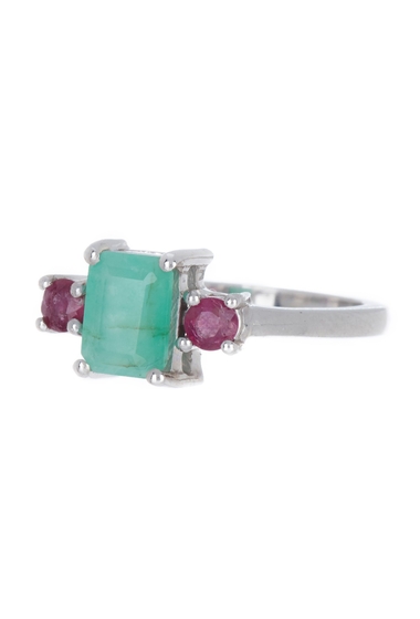 Forever Creations Usa Inc. Bijuterii femei forever creations usa inc sterling silver emerald ruby ring green