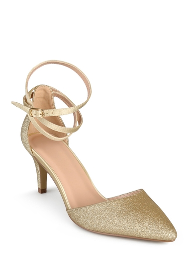 Incaltaminte femei journee collection luela glitter ankle strap pump gold