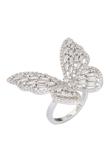 Bijuterii femei eye candy los angeles sterling silver plated cz butterfly ring silver