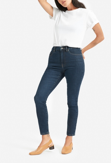 Imbracaminte femei everlane the authentic stretch high-rise skinny jeans dark blue wash