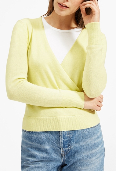 Imbracaminte femei everlane the cashmere wrap sweater citron