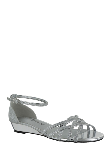 Incaltaminte femei easy street tarrah ankle strap wedge sandal - multiple widths available silver