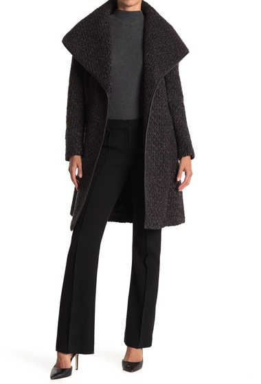 Imbracaminte femei donna karan oversize wool blended hooded coat chrclblk
