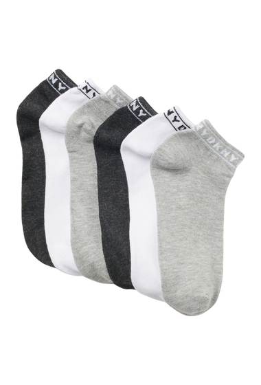 Imbracaminte femei dkny logo welt low cut socks - pack of 6 whitelt greyblk