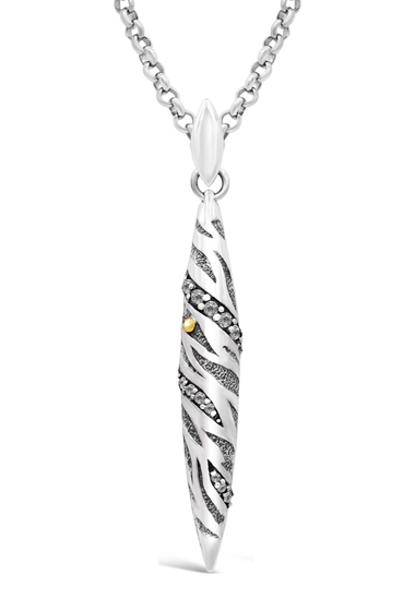 Bijuterii femei devata genuine 18k gold sterling silver tiger stripe cz marquis pendant necklace silver gold white
