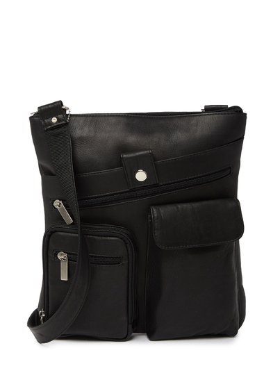 David King & Co Genti barbati david king co leather multi pocket crossbody bag black