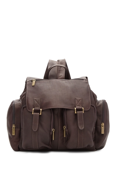 Accesorii barbati david king co leather laptop backpack cafe