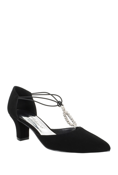 Incaltaminte femei easy street moonlight embellished t-strap pump - multiple widths available blk suede