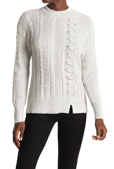 Imbracaminte femei design history lace-up cable knit sweater platinum
