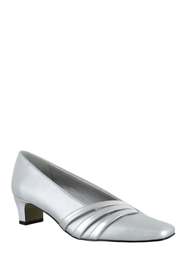 Incaltaminte femei easy street entice block heel pump - multiple widths available silver