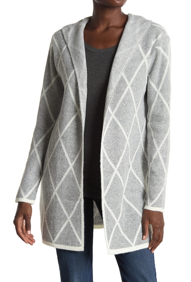 Imbracaminte femei by design apollo hooded pattern cardigan diamond greywhite