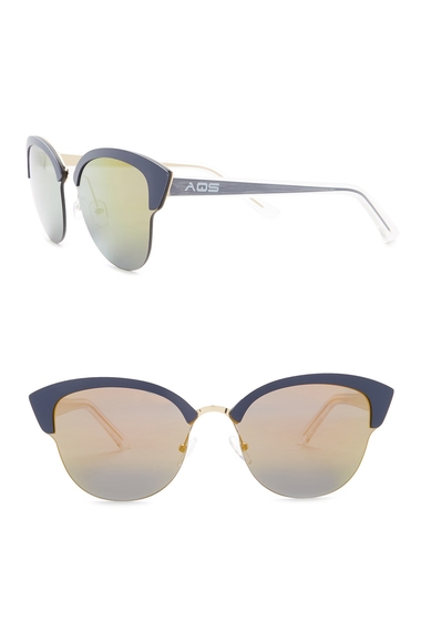 Ochelari femei aqs sunglasses serena 70mm cat eye sunglasses navy bluegoldclear