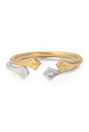 Bijuterii femei alex and ani two-tone diamond flare ring - set of 2 gold