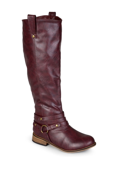 Incaltaminte femei journee collection walla harness riding boot - extra wide calf wine