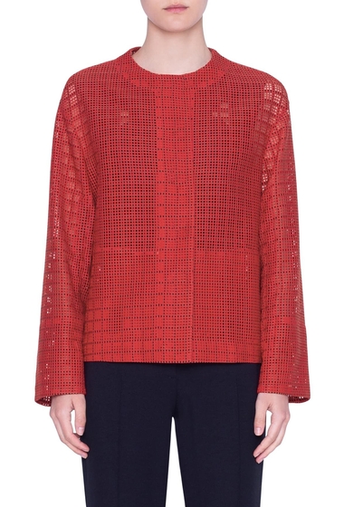 Imbracaminte femei akris punto mesh lace jacket luminous red-black