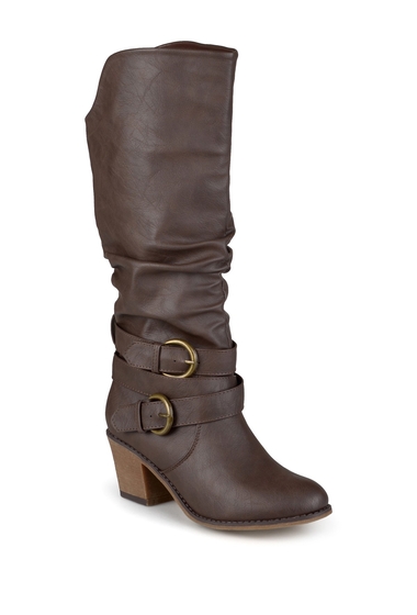 Incaltaminte femei journee collection late buckle tall boot - wide calf dark brown