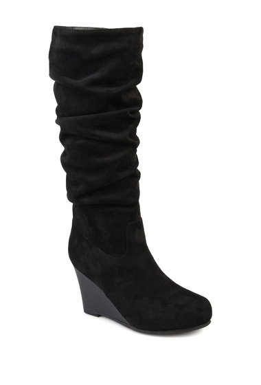 Incaltaminte femei journee collection haze wide calf wedge boot black