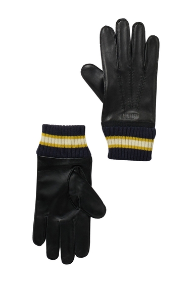 Accesorii barbati ted baker london forchet cuff leather gloves black