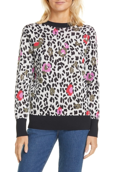 Imbracaminte femei ted baker london wilderness embroidered leopard print sweater dusky pink