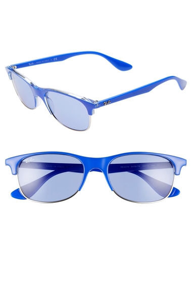 Ochelari barbati ray-ban 55mm rectangle sunglasses light blue