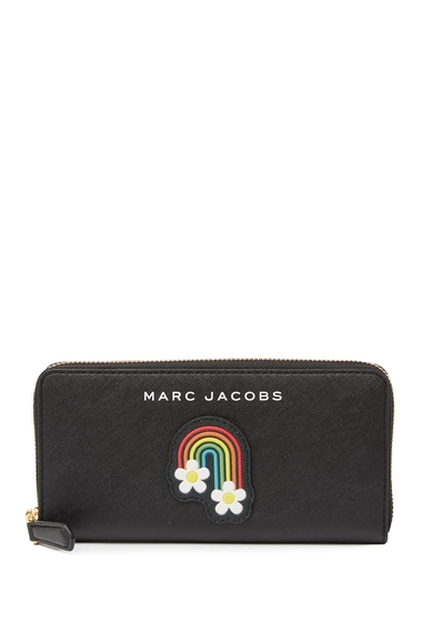 Genti femei marc jacobs rainbow printed standard wallet black multi