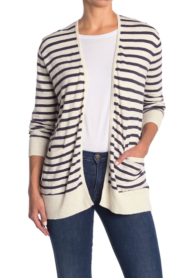 Imbracaminte femei madewell striped lightweight pocket cardigan regular plus size pearl ivory