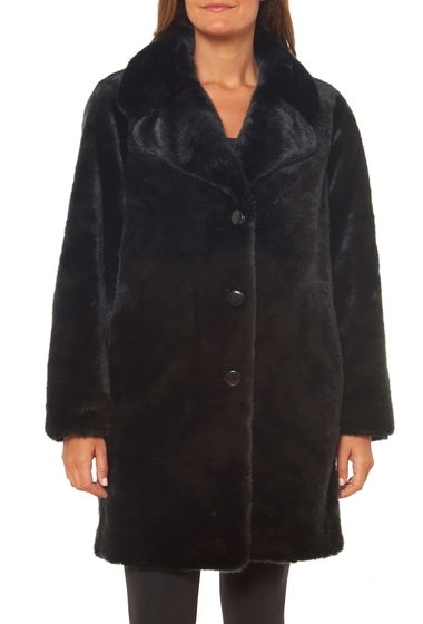 Imbracaminte femei kate spade new york faux fur button front coat black