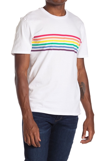 Imbracaminte barbati joe fresh pride rainbow stripe graphic t-shirt white