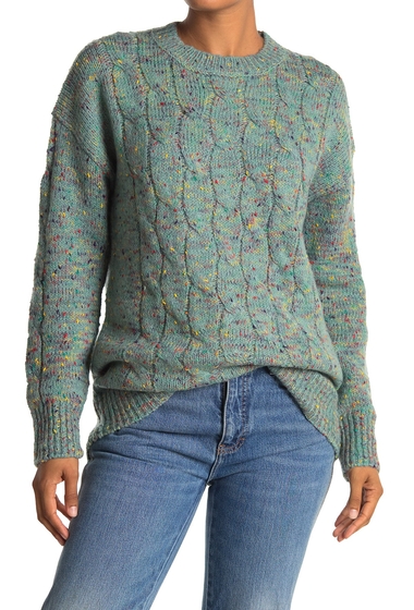 Imbracaminte femei heartloom sage braided marbled knit sweater sage