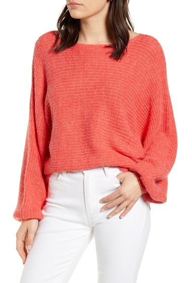 Imbracaminte femei cupcakes and cashmere sonrisa dolman sleeve sweater hot coral