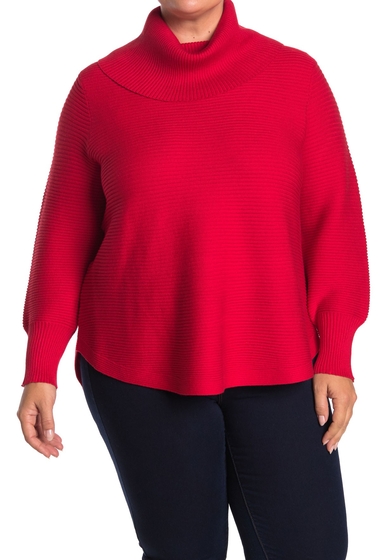 Imbracaminte femei cyrus cowl neck sweater plus size red lcquer