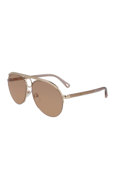 Ochelari femei chloe romie 59mm semi-rimless aviator sunglasses rose goldrose