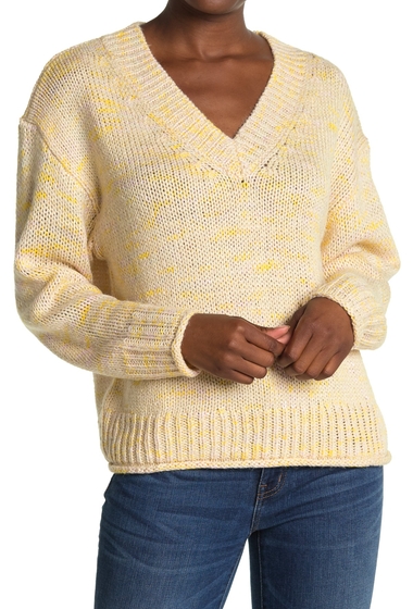 Imbracaminte femei all in favor v-neck dolman sleeve sweater yellow-pin