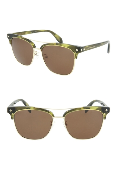 Ochelari femei alexander mcqueen core 57mm clubmaster sunglasses green green