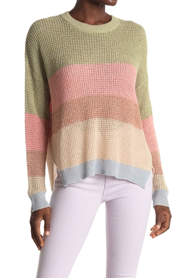 Imbracaminte femei all in favor striped dolman sleeve tunic sweater sage multi