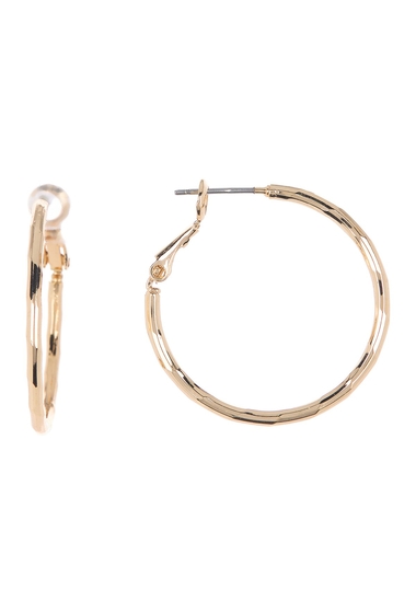 Bijuterii femei 14th union 30mm textured hoop earrings gold